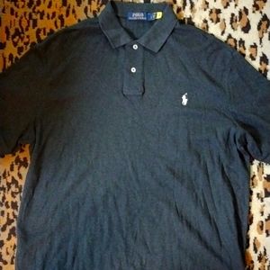 Men's sz.L POLO Ralph Lauren 100% cotton classic fit polo charcoal grey